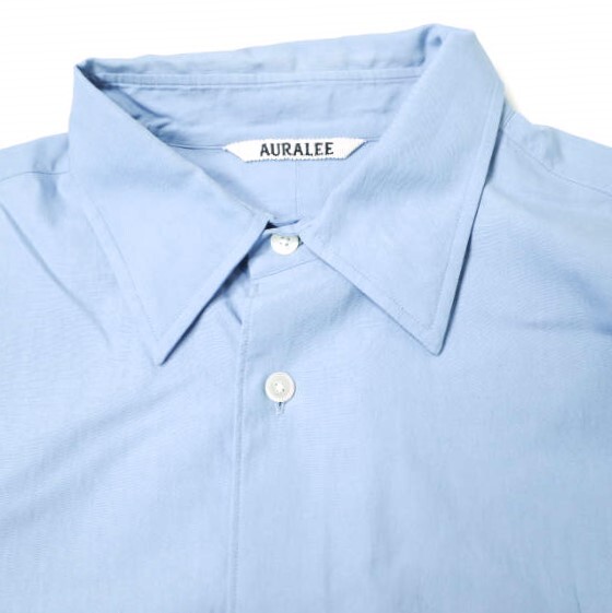 AURALEE オーラリー 23AW 日本製 WASHED FINX TWILL SHIRT ウォッシュドフィンクスツイルシャツ A23AS01TN 5 BLUE 長袖 トップス g15995_画像5