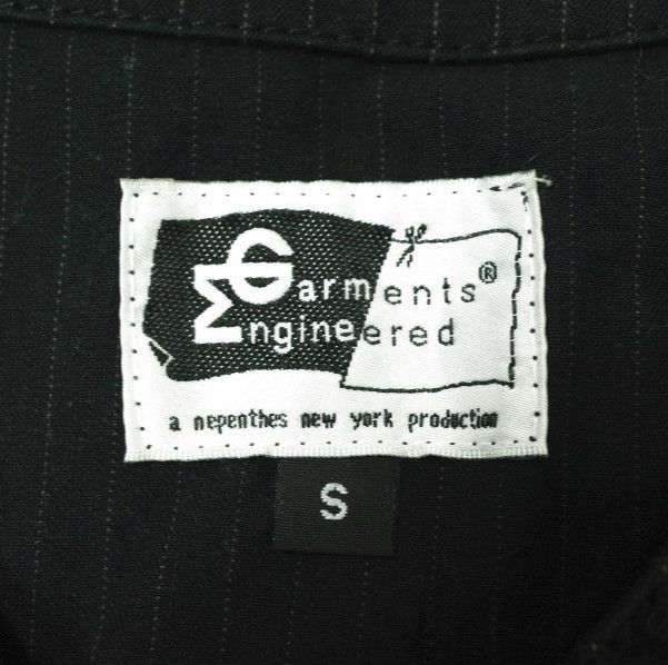 Engineered Garments エンジニアードガーメンツ アメリカ製 ピンストライプ コットンヘリンボーンワークベスト S ブラック ジレ g13580_画像3