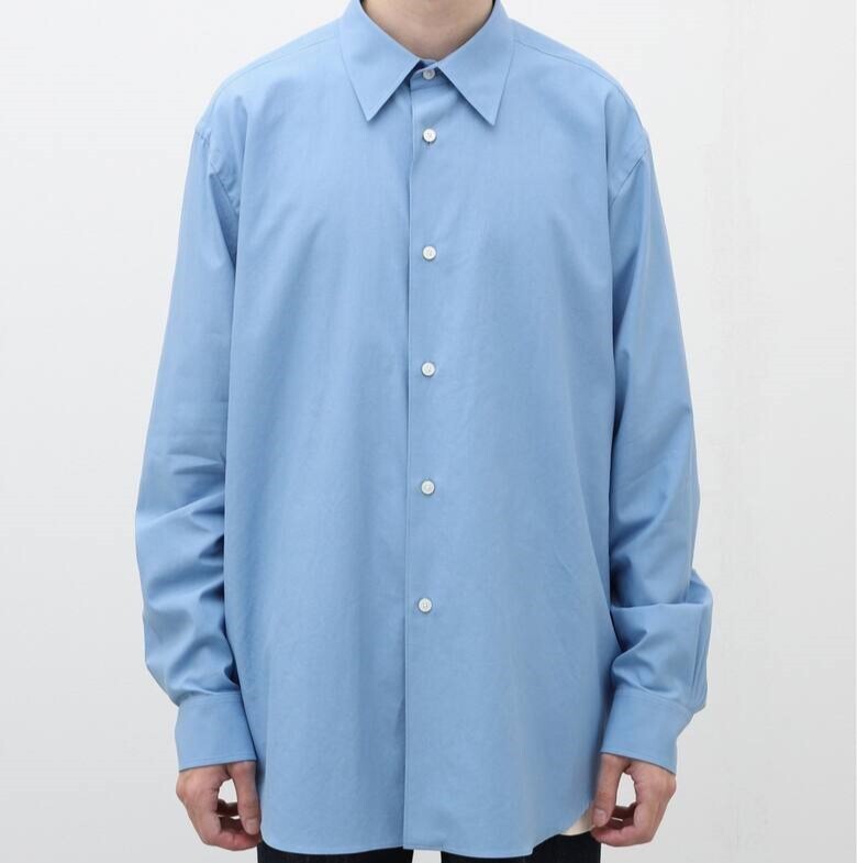 AURALEE オーラリー 23AW 日本製 WASHED FINX TWILL SHIRT ウォッシュドフィンクスツイルシャツ A23AS01TN 5 BLUE 長袖 トップス g15995_画像3