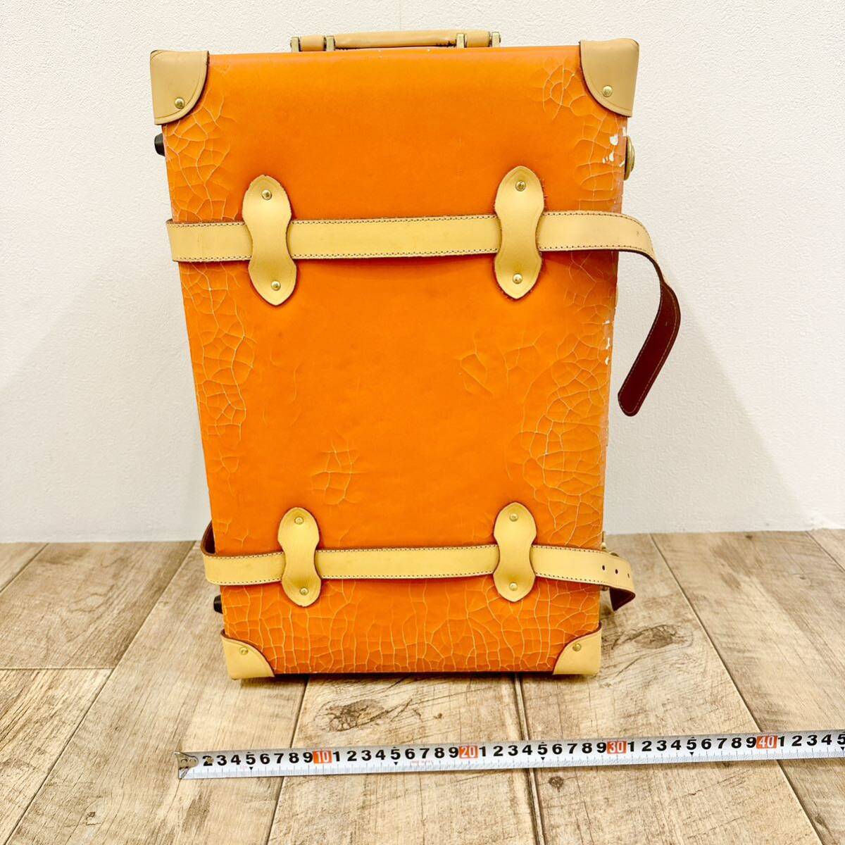 スーツケース キャリーケース 本革 ヌメ革 レザー フェイクレザー 旅行バッグ MARCH マーチ カギ付き 未使用品 経年劣化ありの画像1