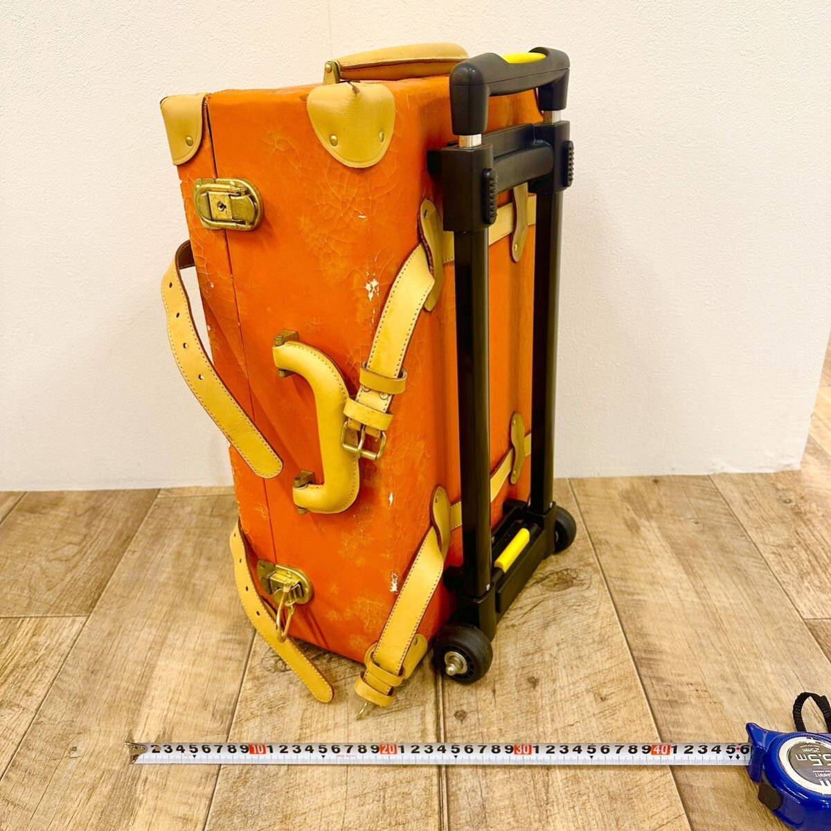 スーツケース キャリーケース 本革 ヌメ革 レザー フェイクレザー 旅行バッグ MARCH マーチ カギ付き 未使用品 経年劣化ありの画像2