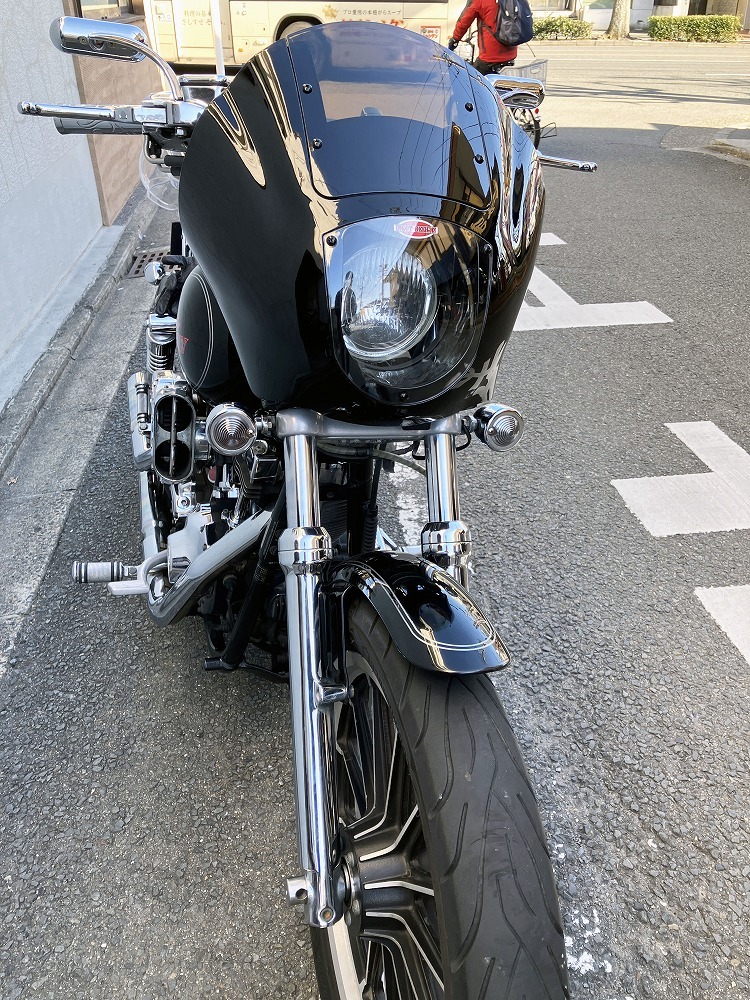 取説有り ハーレー HARLEY 1992-2005 FXD DYNA ダイナ FXR クォーターフェアリング カウル ポン付けセット クラブスタイル FXDX 39mm 黒_画像7