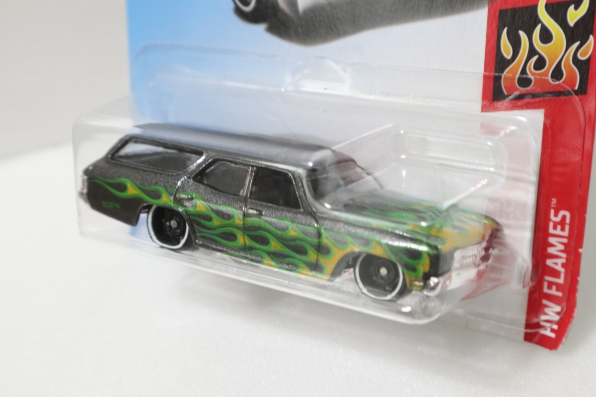 '70 シボレー シェベルSS ワゴン/フレイムス/ガンメタ系/ホットウィール/Hotwheels/1970 Chevrolet Chevelle SS Wagon/Flames/_画像2