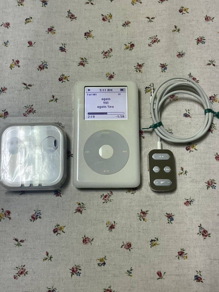 第3世代iPod 第4世代iPod 用リモコン(M9128G/A)A1018 とiPod 第4世代 A1059 20GB バッテリー消耗の画像1