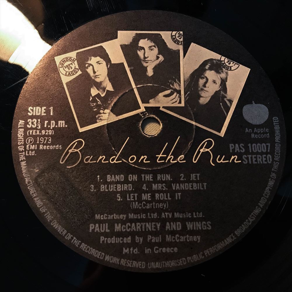 ◆ギリシャORG◆ PAUL McCARTNEY & WINGS / BAND ON THE RUN ◆UKラウドカット盤と同マト1/1　コーティングジャケット_画像2