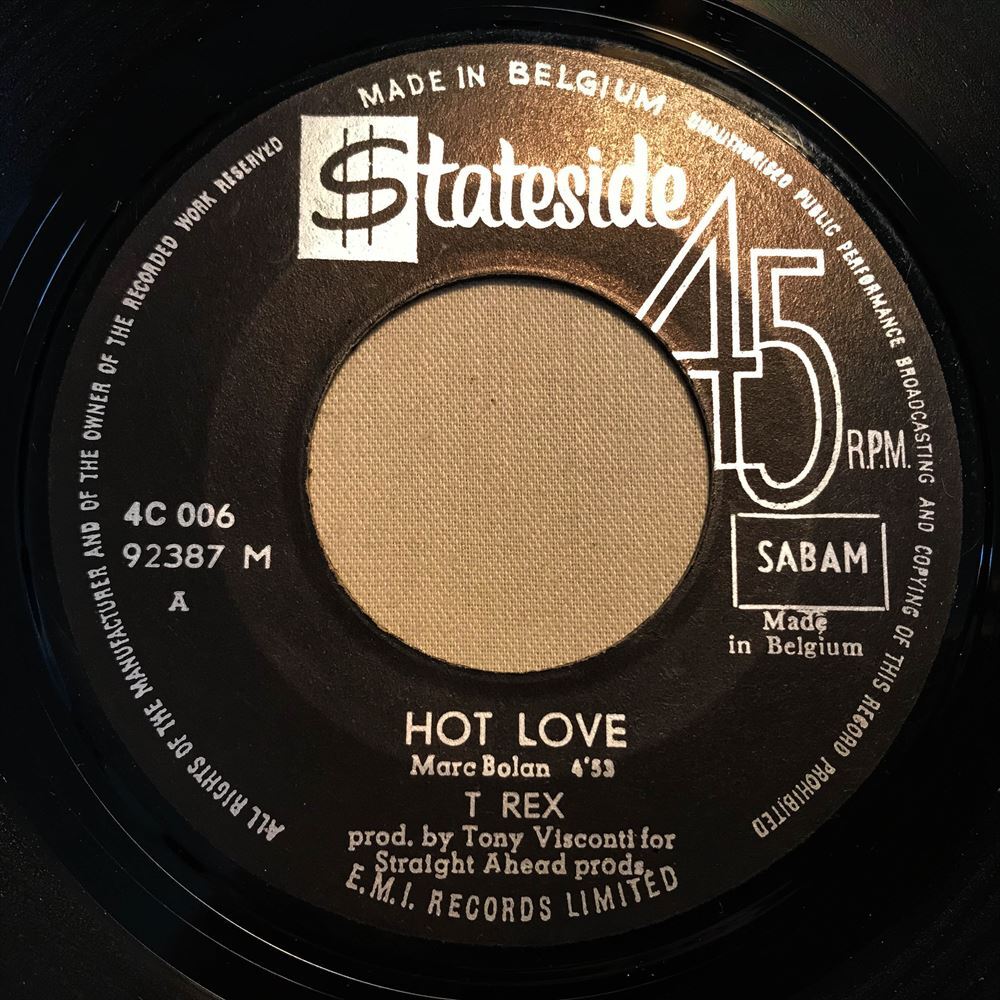 ◆71年 ベルギーORG MONO◆ T. REX / HOT LOVE ◆貴重ジャケット付き/3曲入りEP_画像3