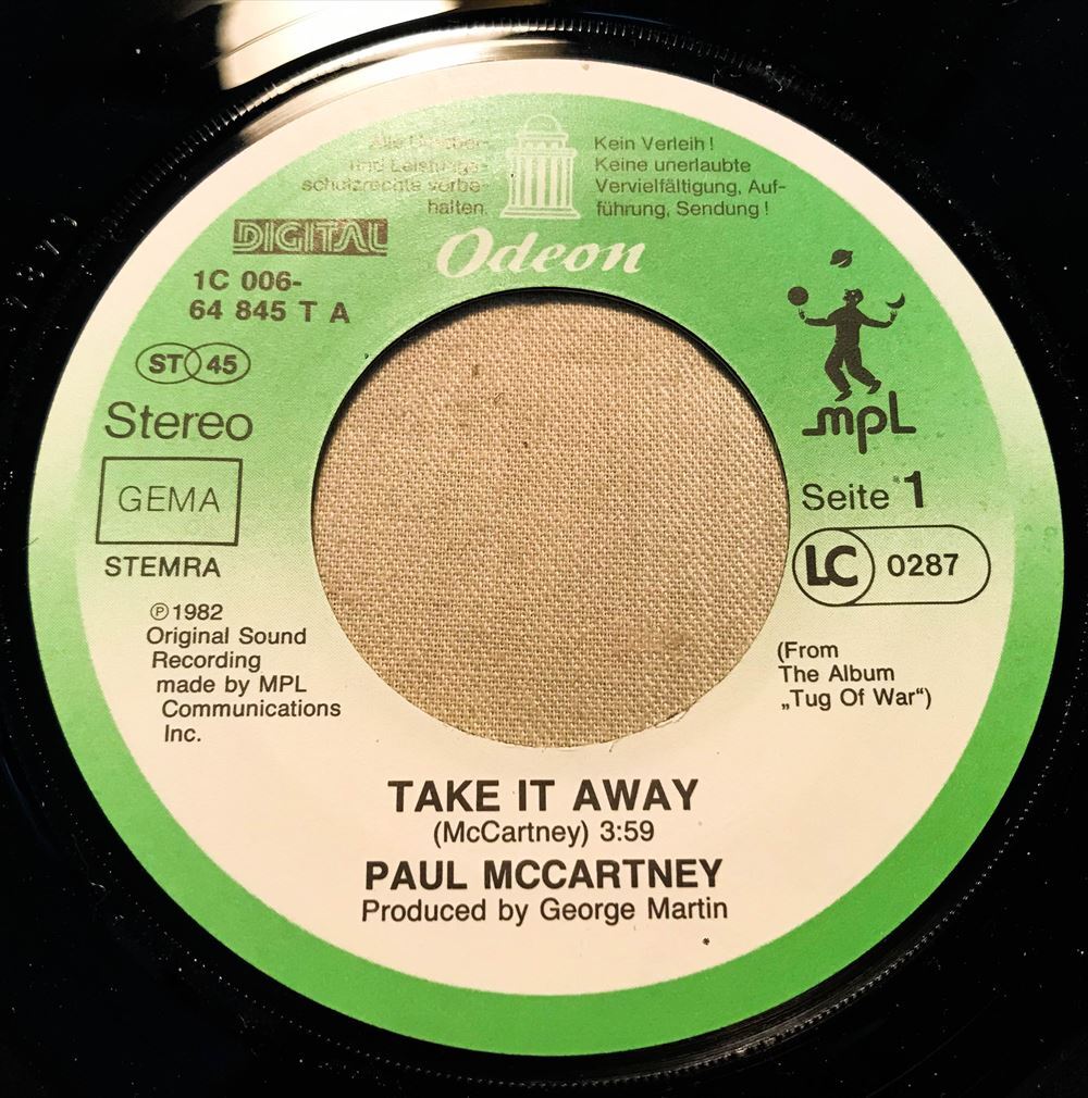 ◆ドイツORG◆ PAUL McCARTNEY / TAKE IT AWAY ◆DIGITALロゴありデジタルMIX_画像3