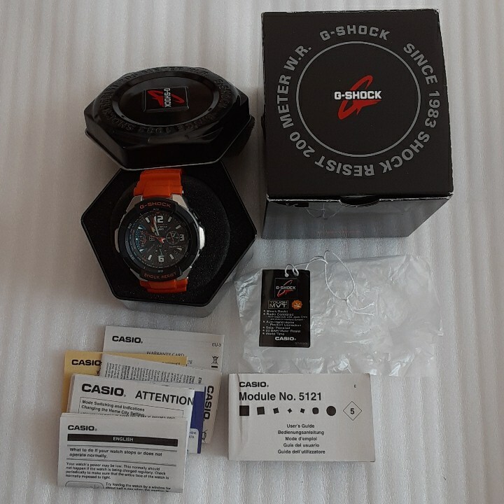 CASIO G-SHOCK Gショック GW-3000M-4A スカイコックピット グラビティマスター 電波ソーラー マルチバンド6 オレンジの画像1