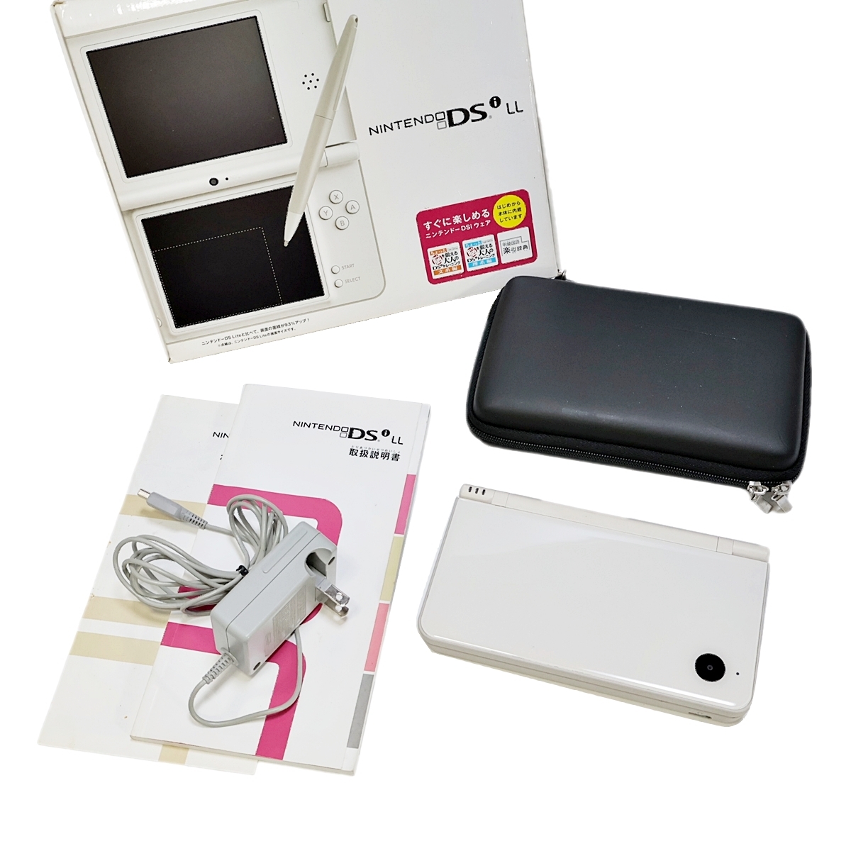 Nintendo DS i LL UTL-001 任天堂 ニンテンドー ナチュラルホワイト ゲーム機 本体 取扱説明書 箱付き 003FEZFI03_画像1