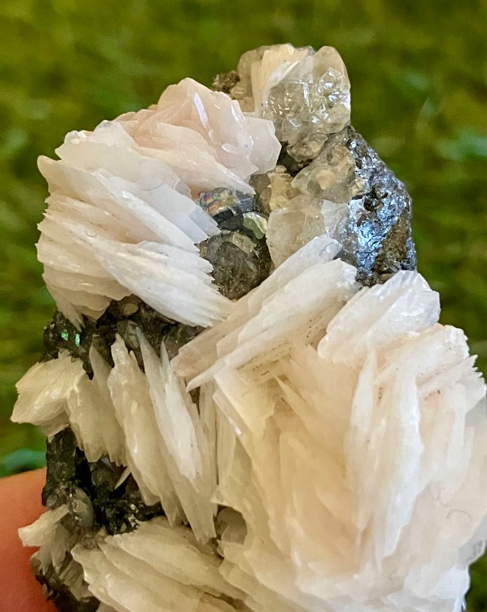 セルサイト　バライト　ガレナ　共生　天然石　重晶石　モロッコ