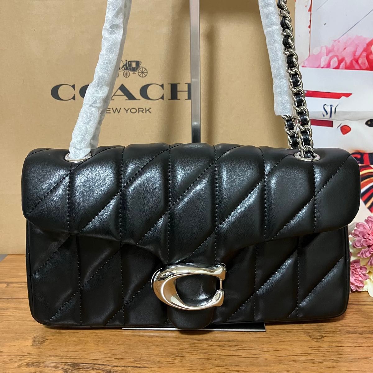 コーチ COACH タビー ショルダー バッグ 26・キルティング ブラッアウトレット　新品未使用