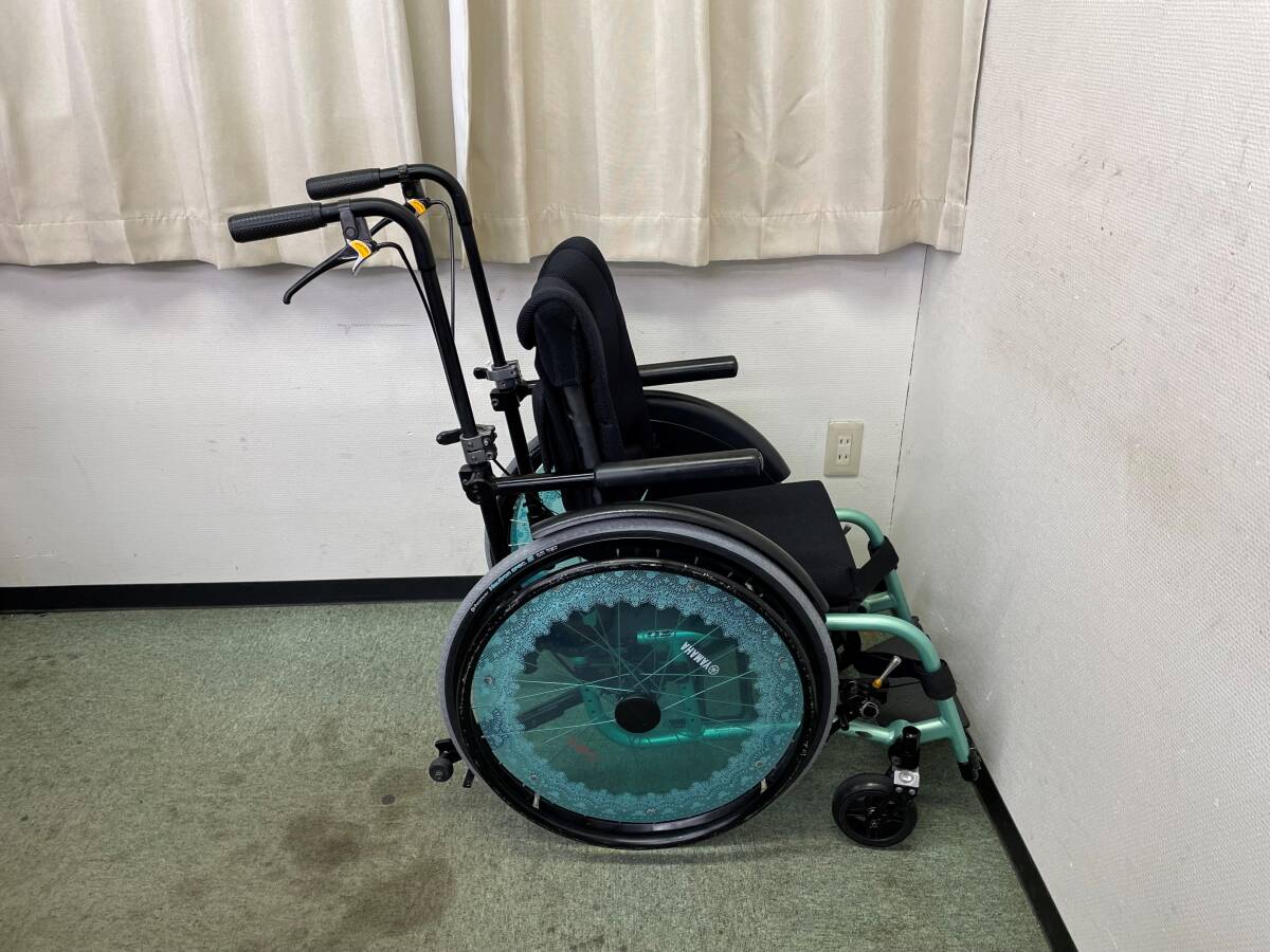 OX・mini_neo・子供用自走式車椅子・ヤマハスポークカバー付き・手押しハンドルにブレーキ・ロック付き《介護にも》の画像2