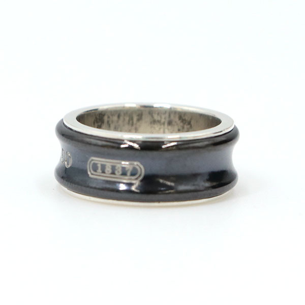 ティファニー TIFFANY＆Co. 1837 チタン ナローリング 指輪 TI 925 シルバー ブラック サイズ11号 【xx】【中古】4000060801001354_画像2