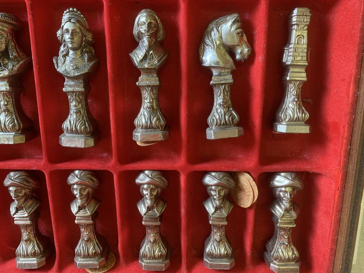 チェス 盤セット 金属製チェス レトロ アンティーク ヴィンテージ 62×62×6 400g/1駒あたり_画像6