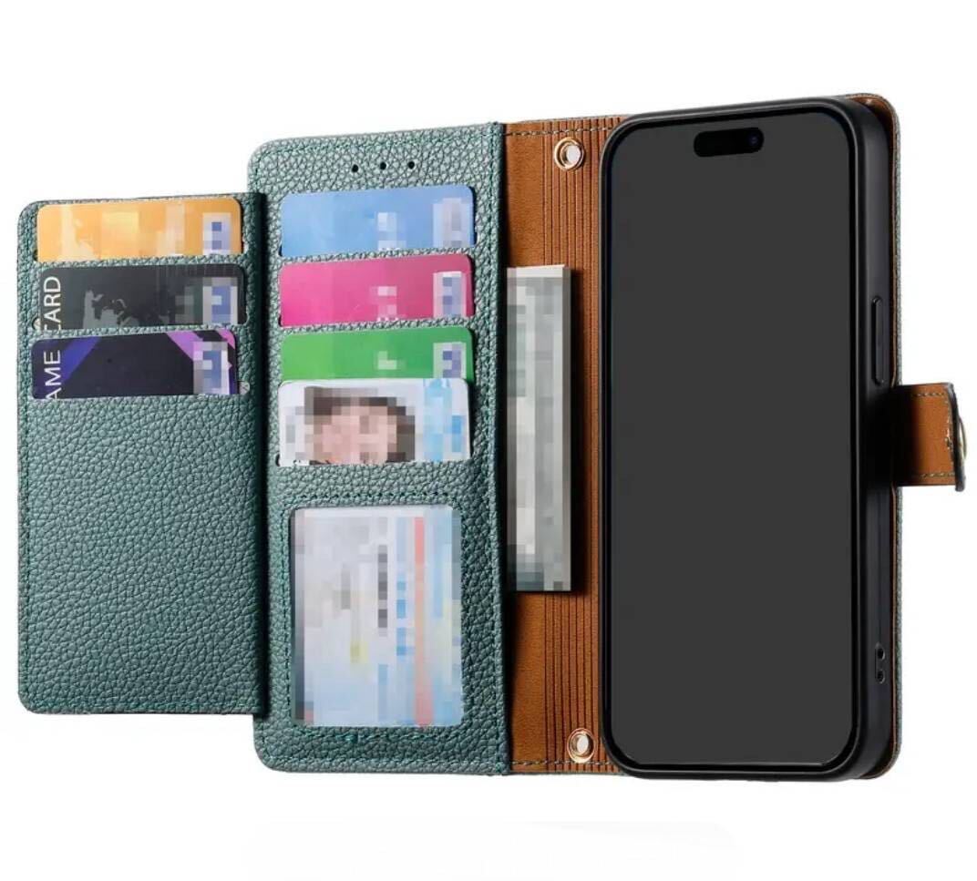 iPhone7/8/SE2/SE3 Heart рисунок кожа бумажник кейс iPhone футляр для карточек зеленый 