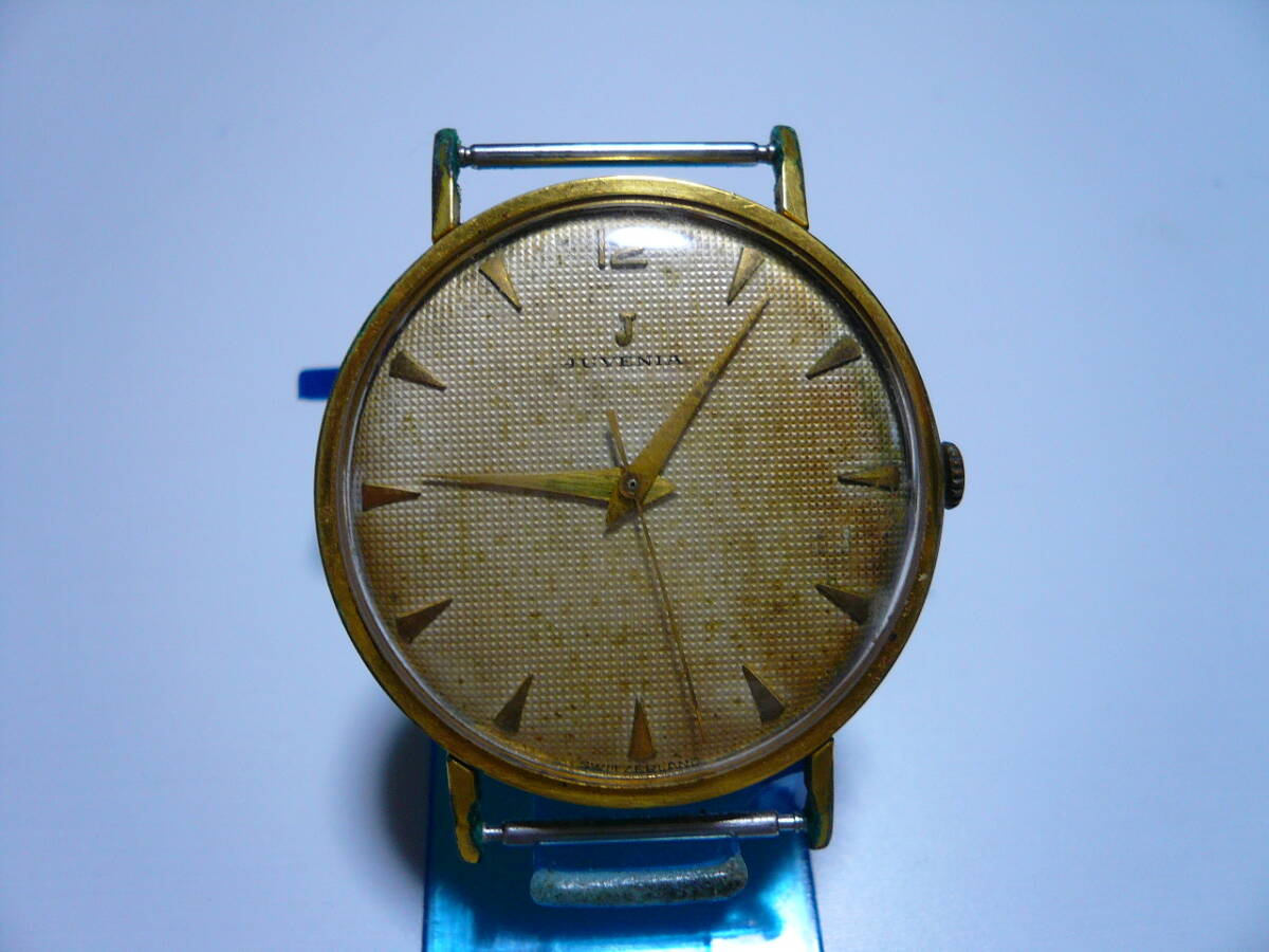 ★アンティーク JUVENIA 手巻き メンズ時計 SWISS製 ギョーシェ彫の画像3