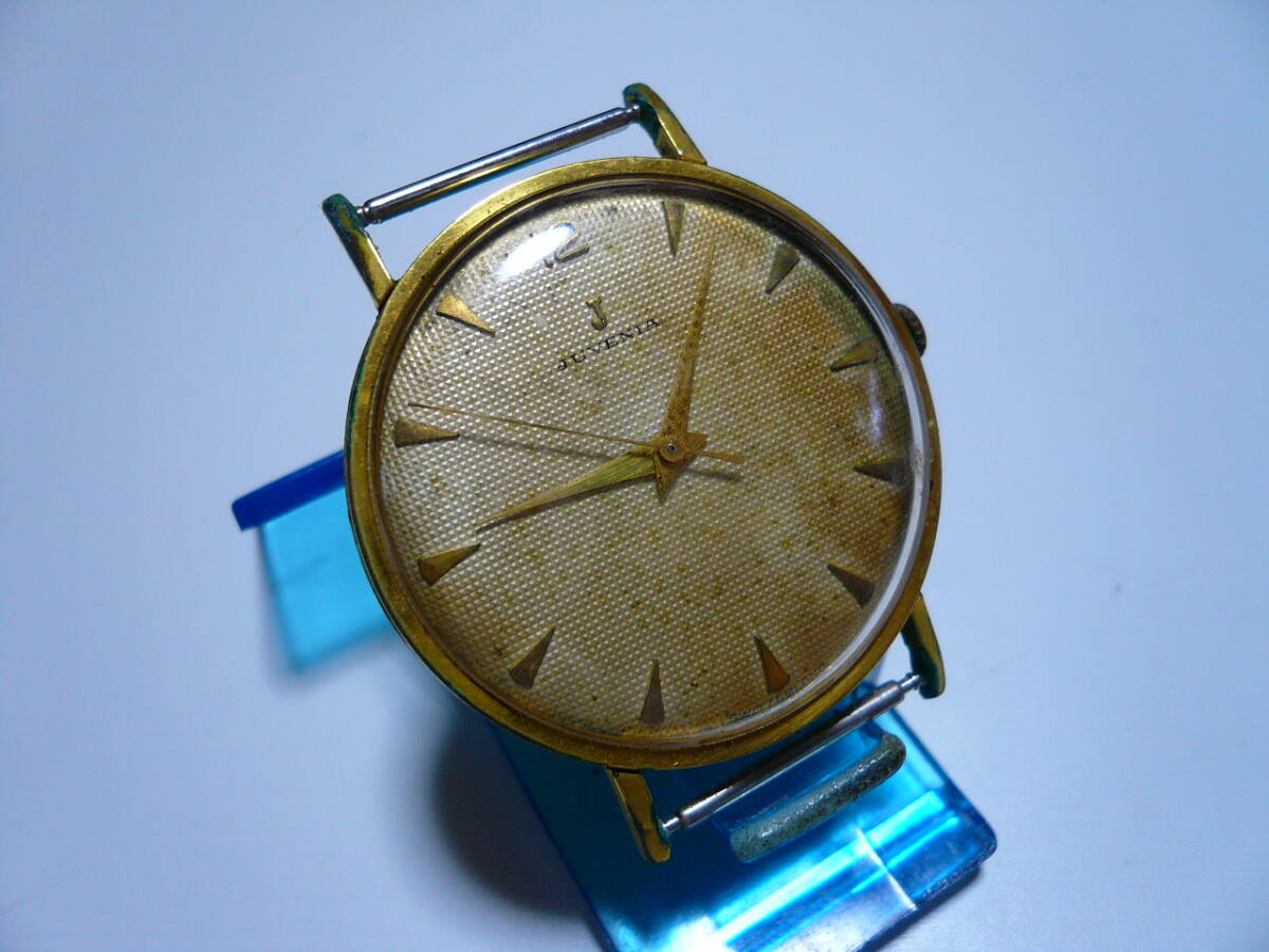 ★アンティーク JUVENIA 手巻き メンズ時計 SWISS製 ギョーシェ彫の画像4