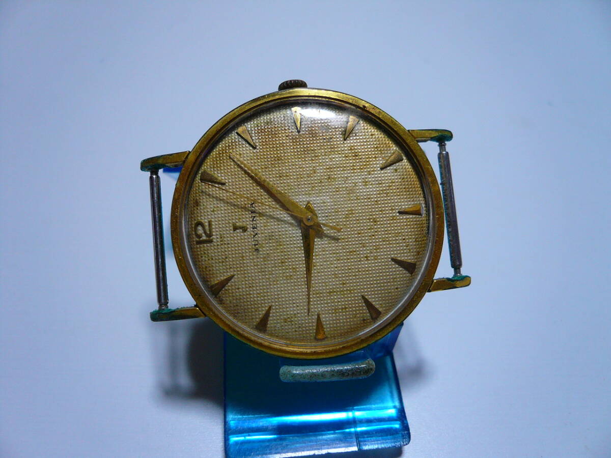 ★アンティーク JUVENIA 手巻き メンズ時計 SWISS製 ギョーシェ彫の画像9