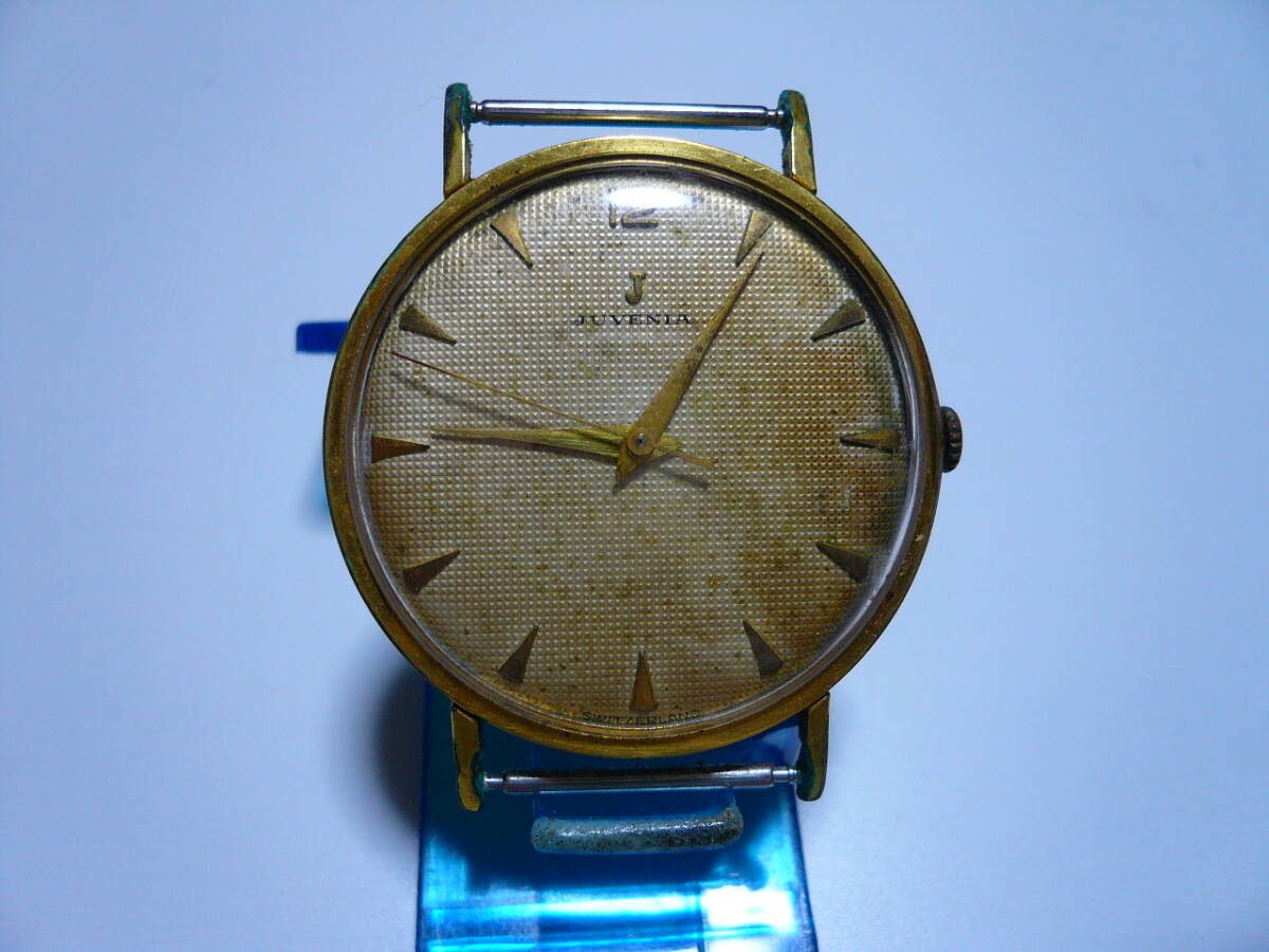 ★アンティーク JUVENIA 手巻き メンズ時計 SWISS製 ギョーシェ彫の画像1