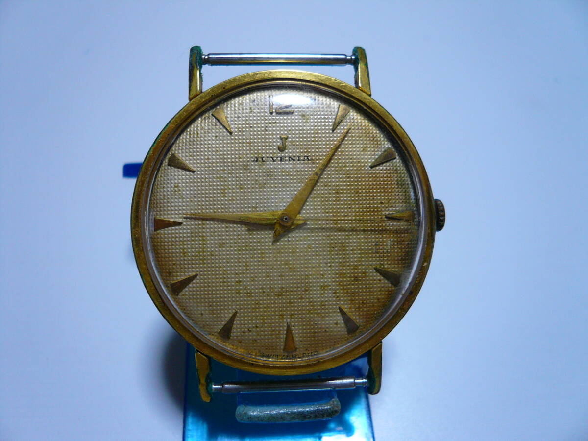 ★アンティーク JUVENIA 手巻き メンズ時計 SWISS製 ギョーシェ彫の画像2
