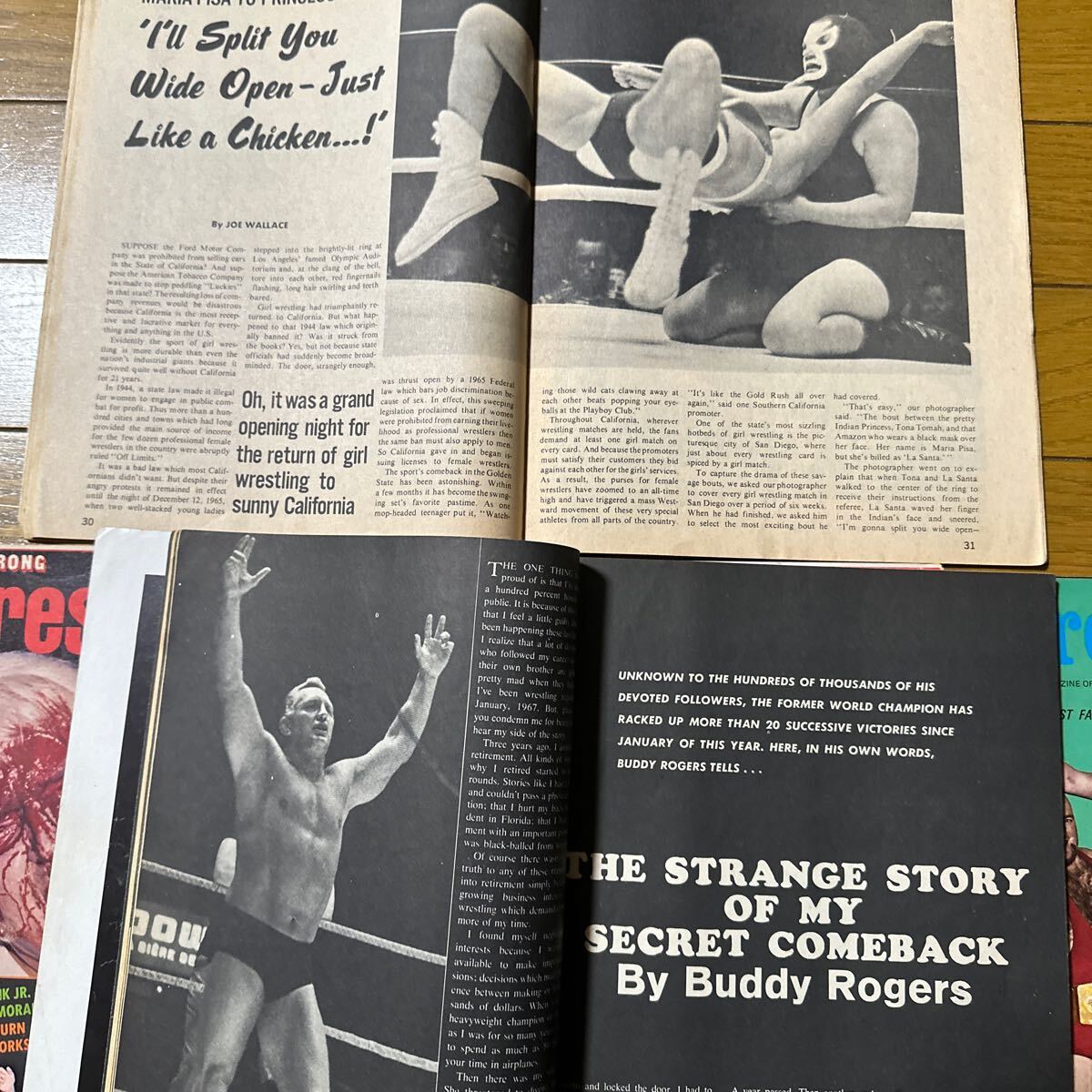 3240. magazine Professional Wrestling WRESTLING GIANT SPECIAL THE WRESTLER 5 pcs. 1967/68/72/73 year 