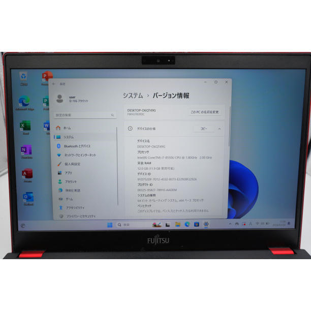 フルHD 美品★ 軽量 13.3 富士通 ノートPC LIFEBOOK UH75/B3 Core i7-8550U windows11 pro 12GB SSD256GB カメラあり Office (514)の画像6