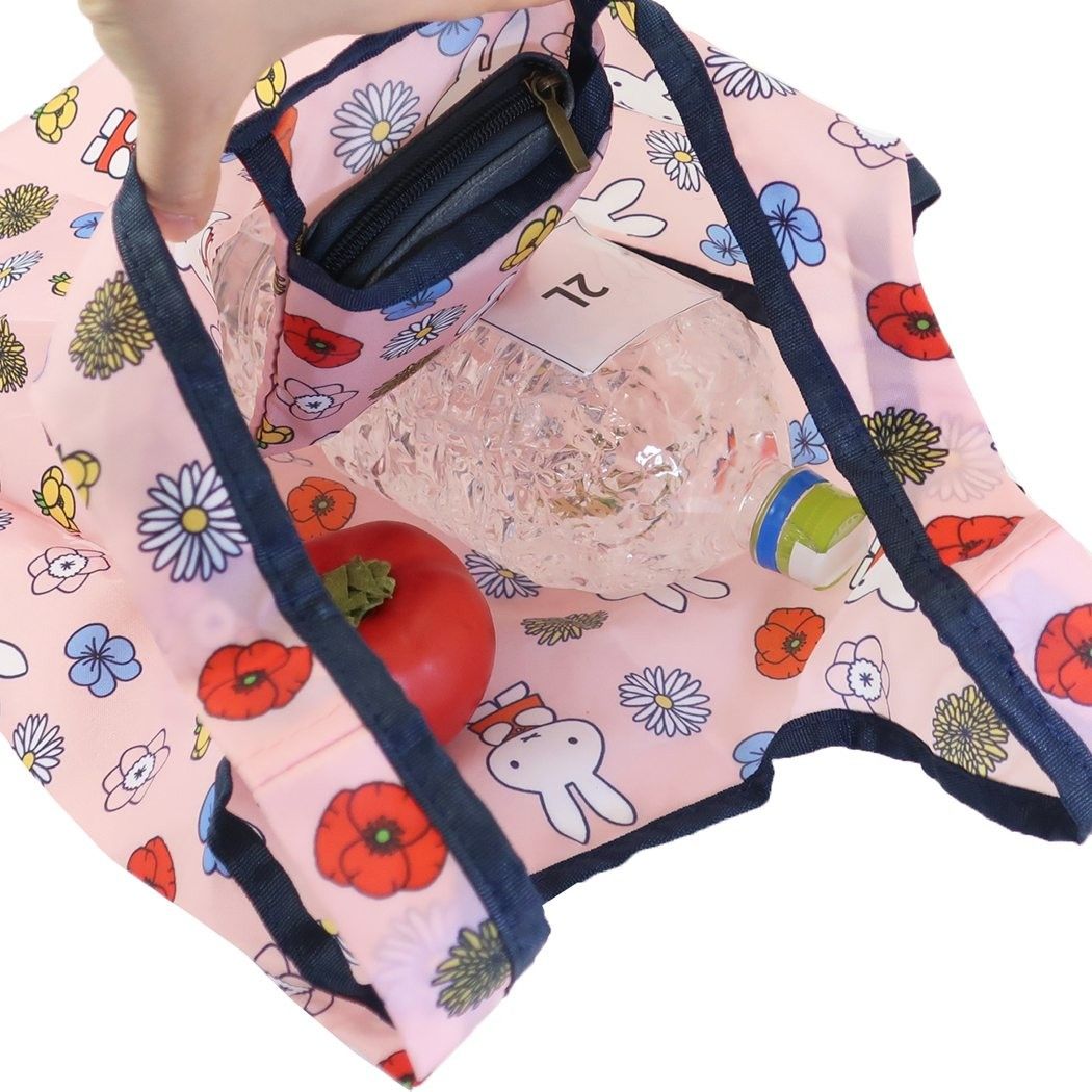 【エコバッグ】ミッフィー ショッピングバッグ miffy floral ピンク