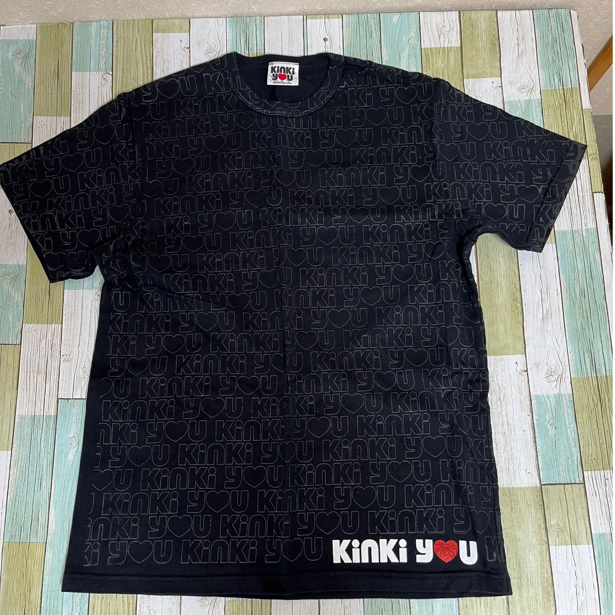 Tシャツ　KinKi Kids KinKi you 緊急ツアーTシャツ 堂本光一 堂本剛　キンキキッズ ブラック 半袖