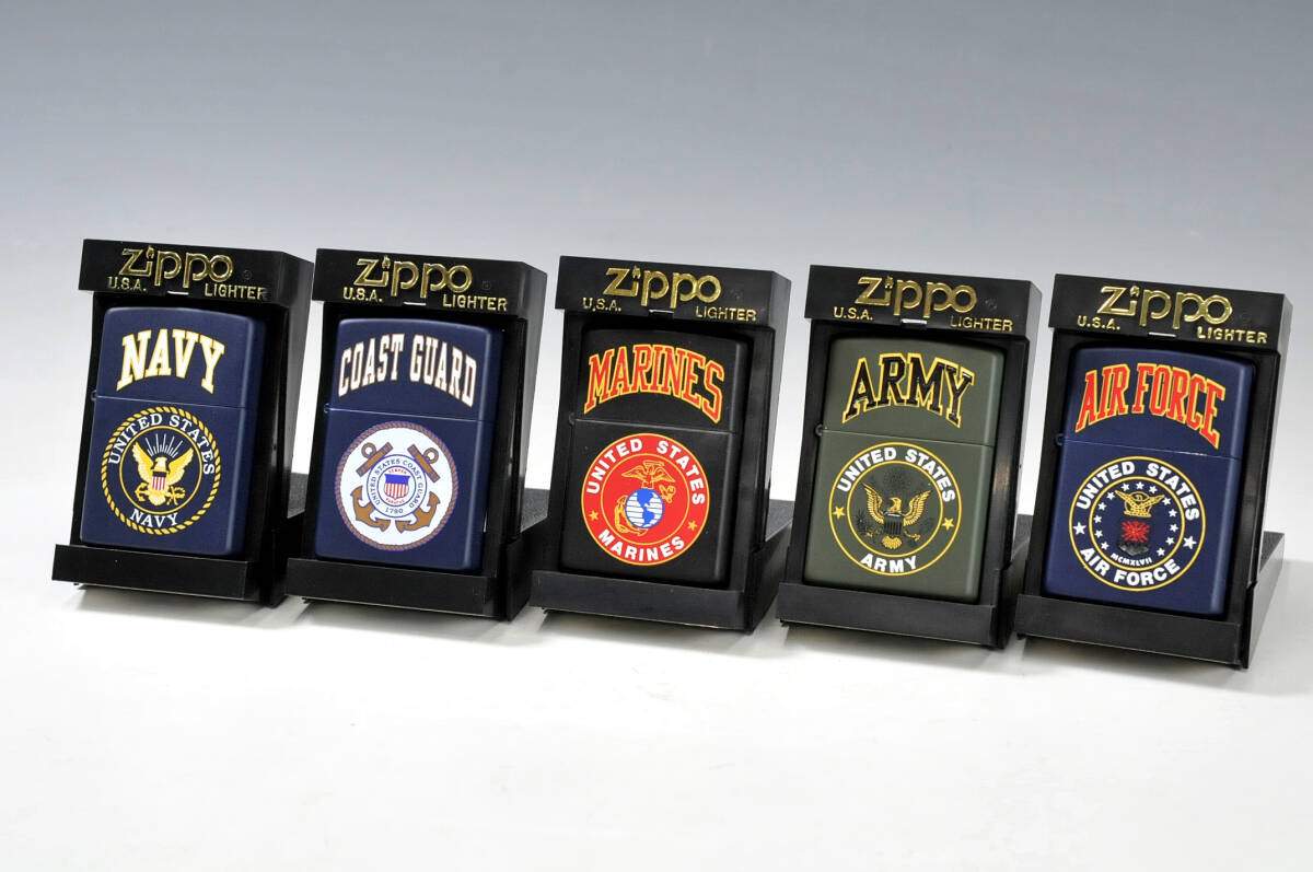 【ZIPPO】　海軍　海兵隊　ＭＡＲＩＮＥＳ　ＮＡＶＹ　ＡＲＭＹ　ＡＩＲ ＦＯＲＣＥ　未使用　オイルライター　0302117-9_画像1