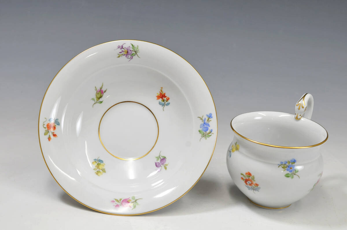 マイセン　散らし小花　カップ＆ソーサー1客　箱無　●　meissen　陶磁器　0303120-1_画像4