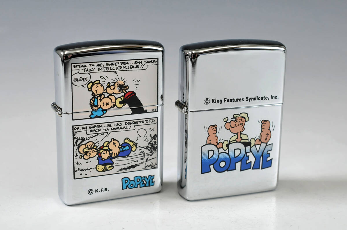 【ZIPPO】　ポパイ POPEYE 250CP 2点まとめ品　●　オイルライター　0302117-12_画像2