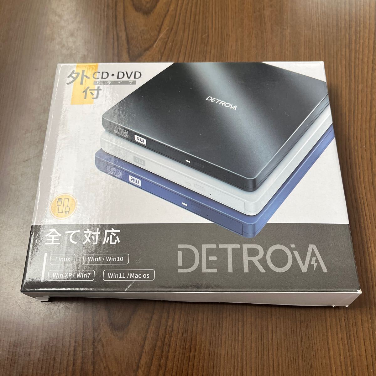 601p1816☆ DETROVA 外付けDVD/CDドライブ DVDレコ CD/DVD-Rプレイヤー USB3.0&Type-C両用ケーブル Window/Linux/Mac OS対応 