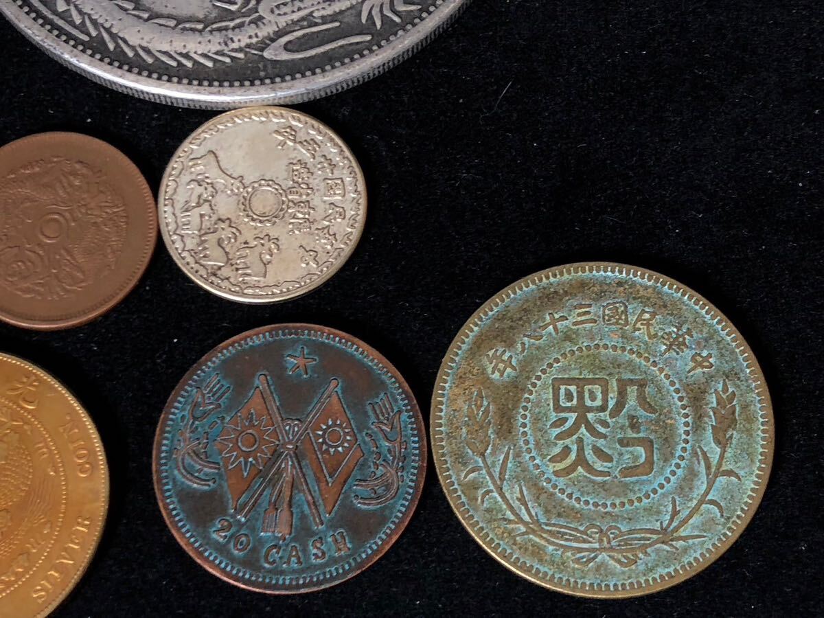中国古銭 硬貨 銅貨 銀貨 光緒元宝 中華民国銅元 など 7枚 総重量261gの画像3