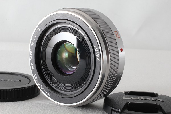 ◆新品同様◆パナソニック Panasonic LUMIX G 20mm F1.7 II ASPH. H-H020A シルバー 付属品完備 元箱◇M43956_限定1本！