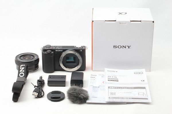 ◆ほぼ未使用◆ソニー Sony VLOGCAM ZV-E10L パワーズームレンズキット ブラック 僅か308ショット 付属品満載 元箱◇M44179_驚愕の308ショット！