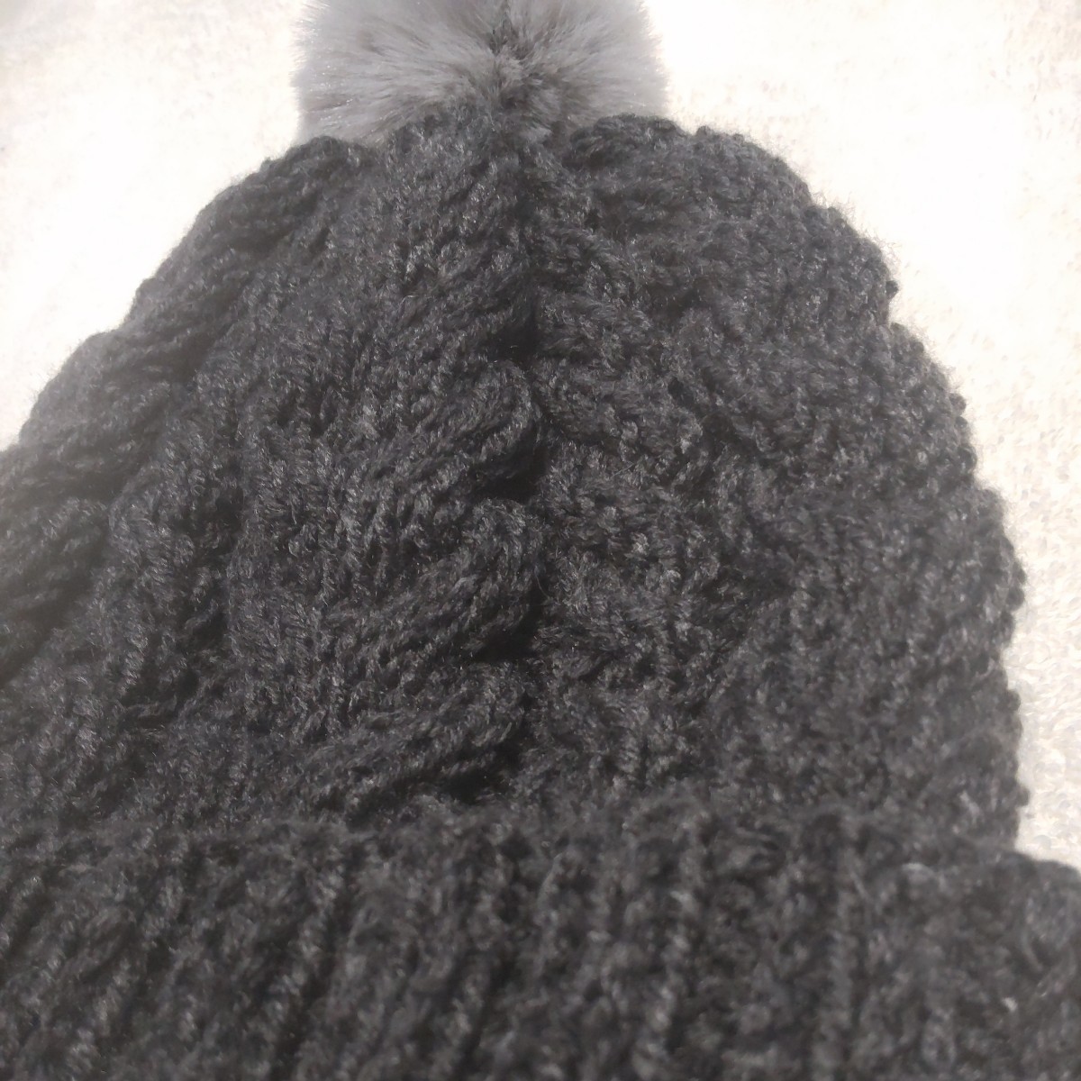  bonbon hat charcoal color . gray. bonbon lady's size hand made knitted 