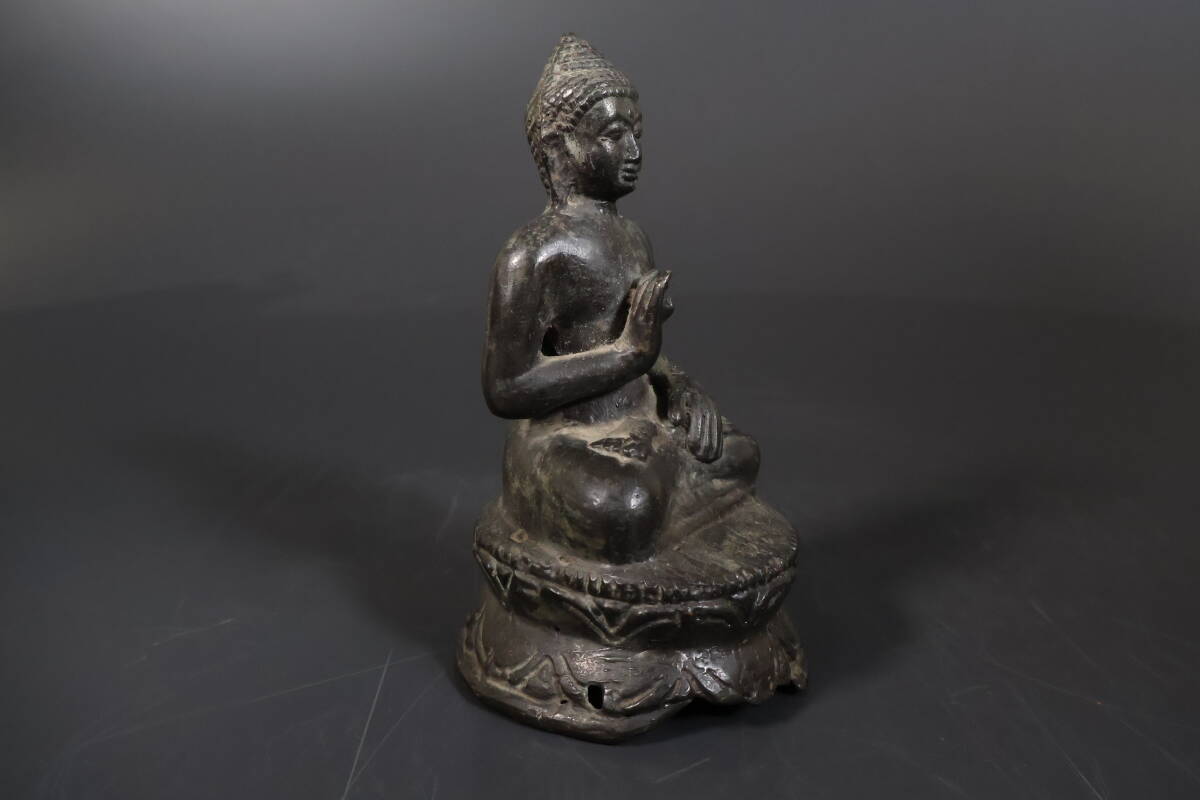【和】(8729)　時代古作　唐物　古銅　古銅座像仏　仏像　仏教美術_画像2