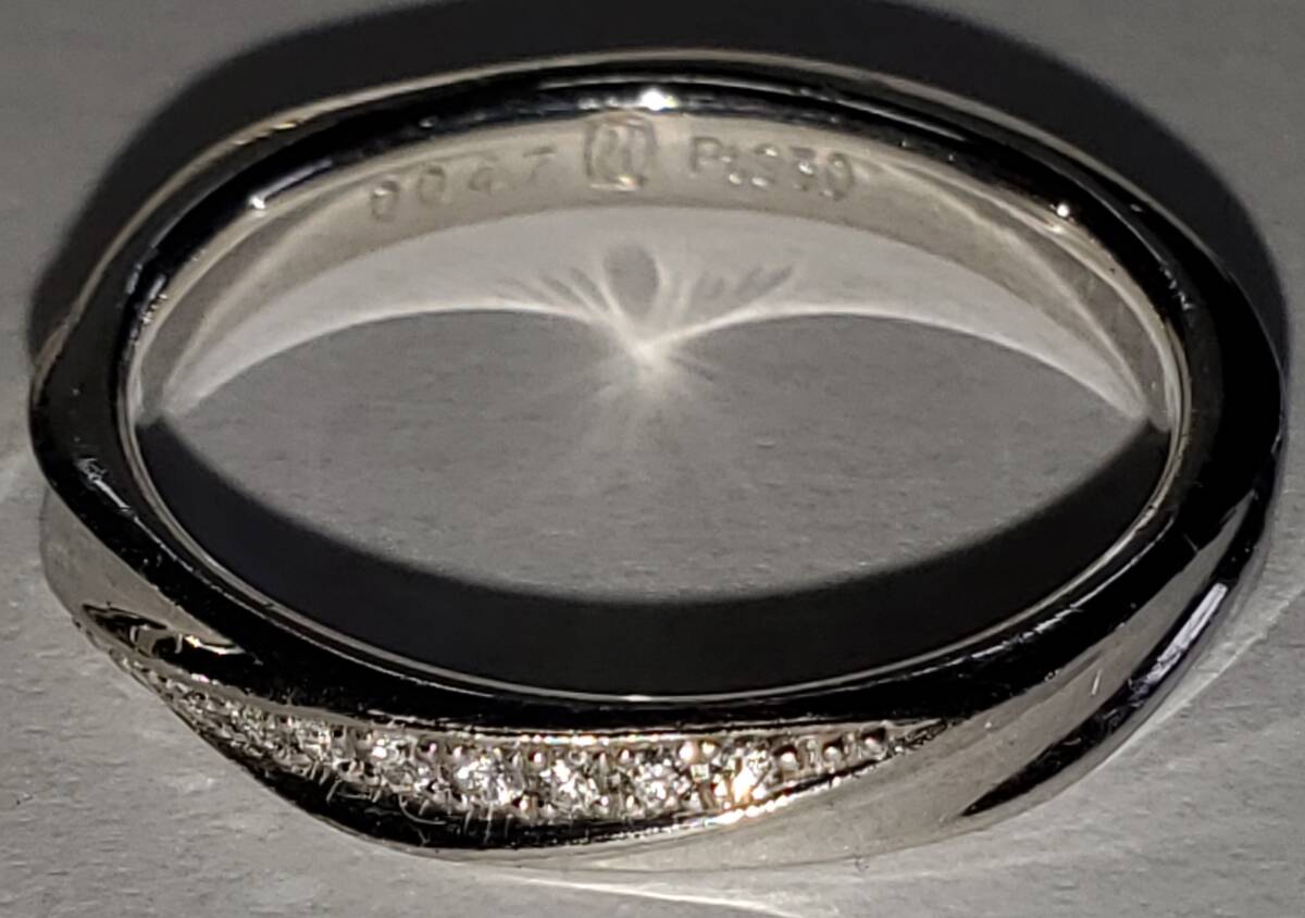 ペアリング ｐｔ950 女性用ダイヤモンド付き ケース付 結婚指輪 指輪 ダイヤモンドの画像5