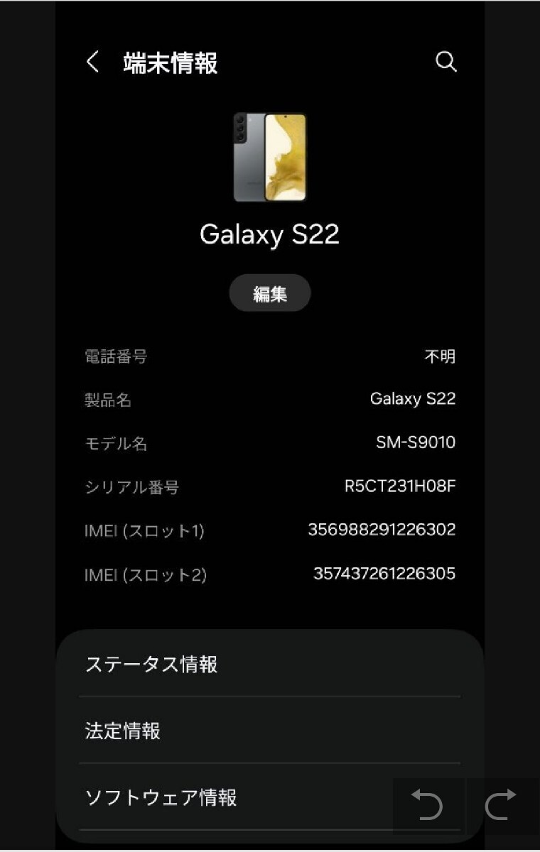 GALAXY S22 256GB SIMフリー SM-S9010 本体 海外版 香港版 dual sim ギャラクシー フィルム貼り付け済み 社外クリアケース付き_画像4