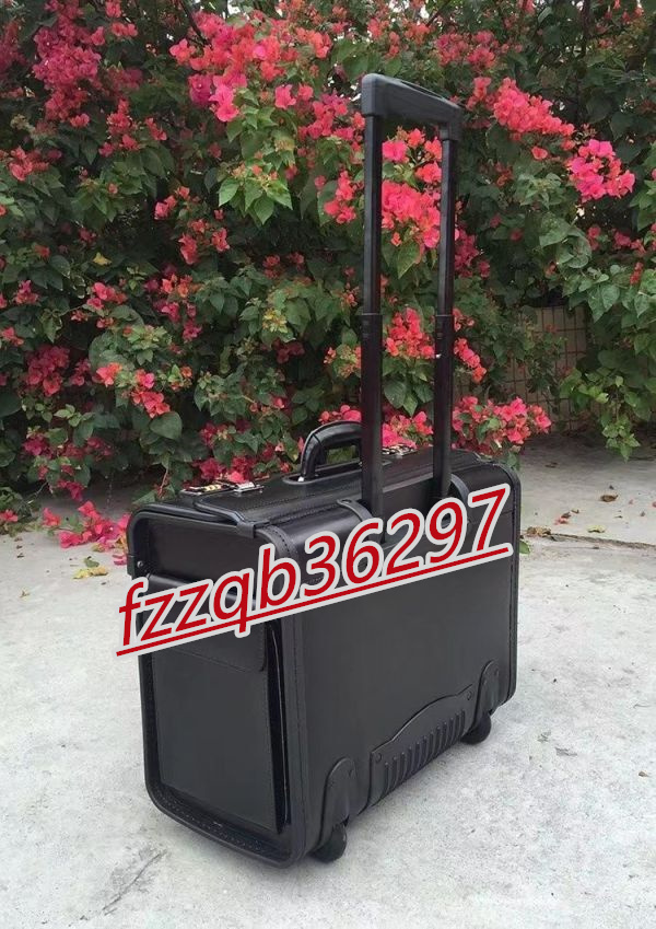 小型 本革レザー キャリーケース 機内持ち込み可 スーツケース19インチ 本物 旅行 ビジネス 牛革 4輪キャリーバッグ_画像3