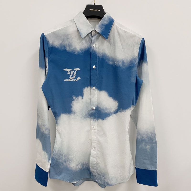 《美品》LOUIS VUITTON ルイヴィトン Cloud Print Long Sleeve Shirt 長袖シャツ/20AW サイズ : S/アパレル/併売《ブランド・山城店》A2310