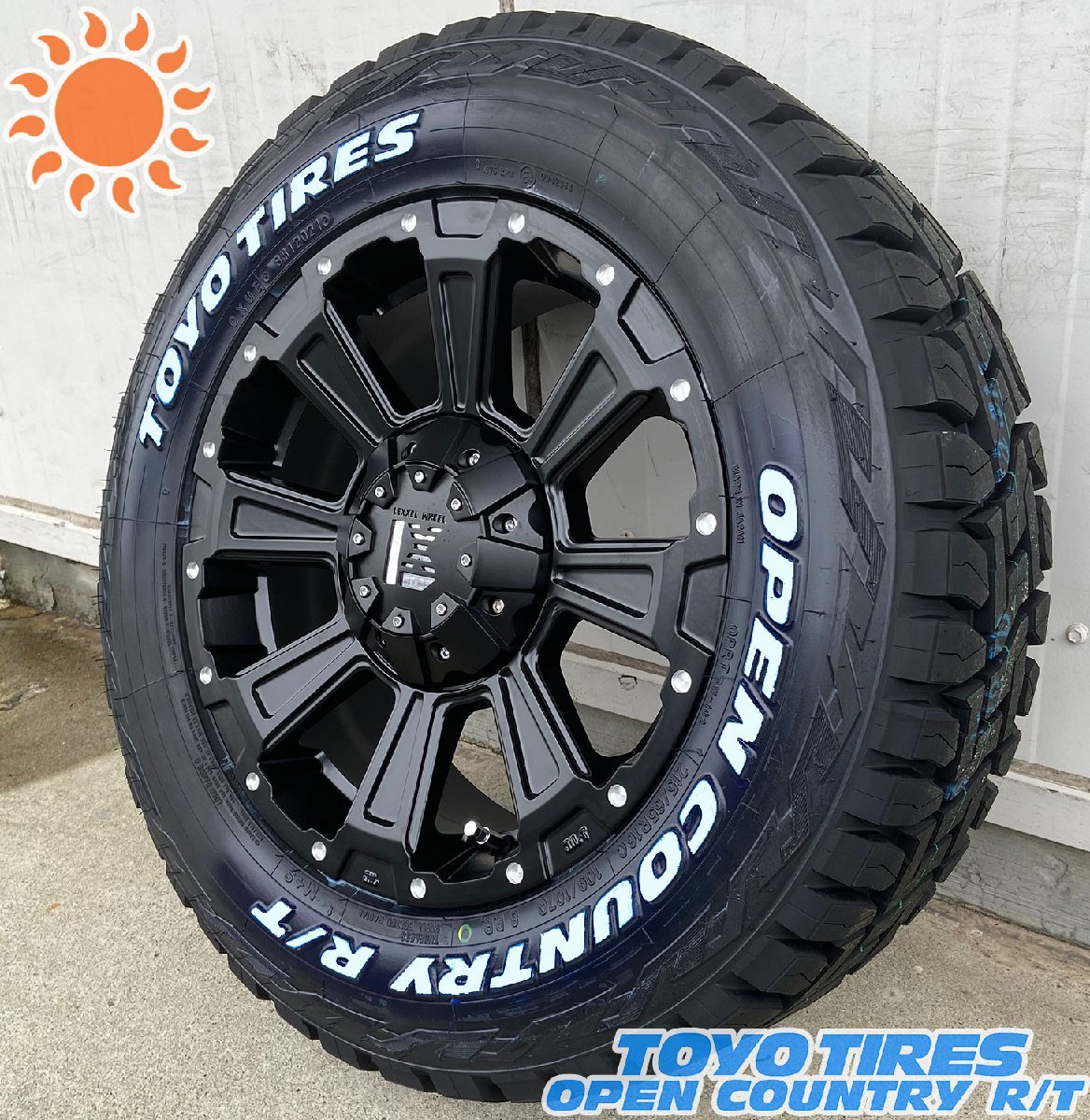 車検対応 夏タイヤセット 4本組 タイヤホイールセット 16インチ ハイエース 200系 TOYO OPENCOUNTRY RT 215/65R16 DeathRock_画像7