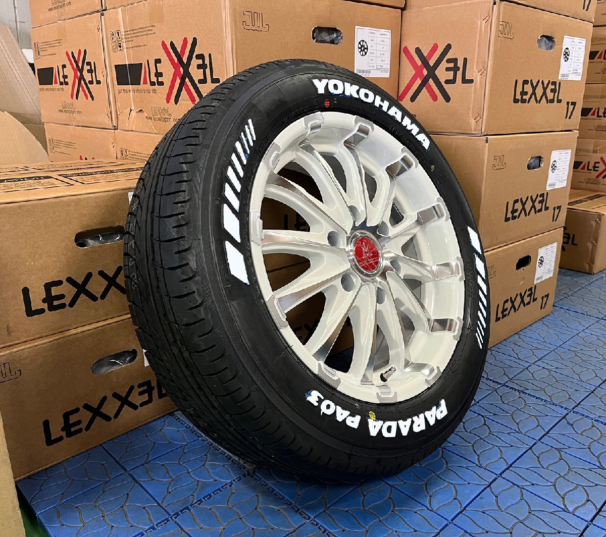 【車検対応】ハイエース200系 17インチ 215/60R17 タイヤホイール4本セット BD12 ヨコハマ パラダ ホワイトレター 新品 サマータイヤ_画像5