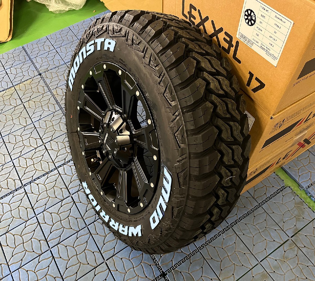 新品4本セット デリカD5 エクストレイル 16インチ モンスタ マッドウォーリアー 215/70R16 235/70R16 ホワイトレター DeathRock_画像6