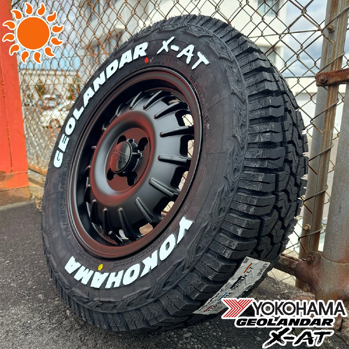 プロボックス PORBOX ADバン タイヤ ホイール セット 14インチ ヨコハマ ジオランダー X-AT 175/80R14 Bounty Noel ホワイトレター_画像3