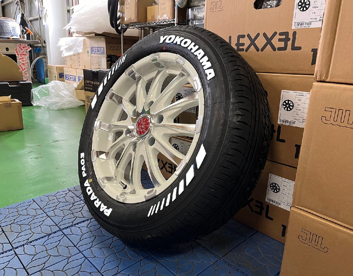 【車検対応】ハイエース200系 17インチ 215/60R17 タイヤホイール4本セット BD12 ヨコハマ パラダ ホワイトレター 新品 サマータイヤ_画像2