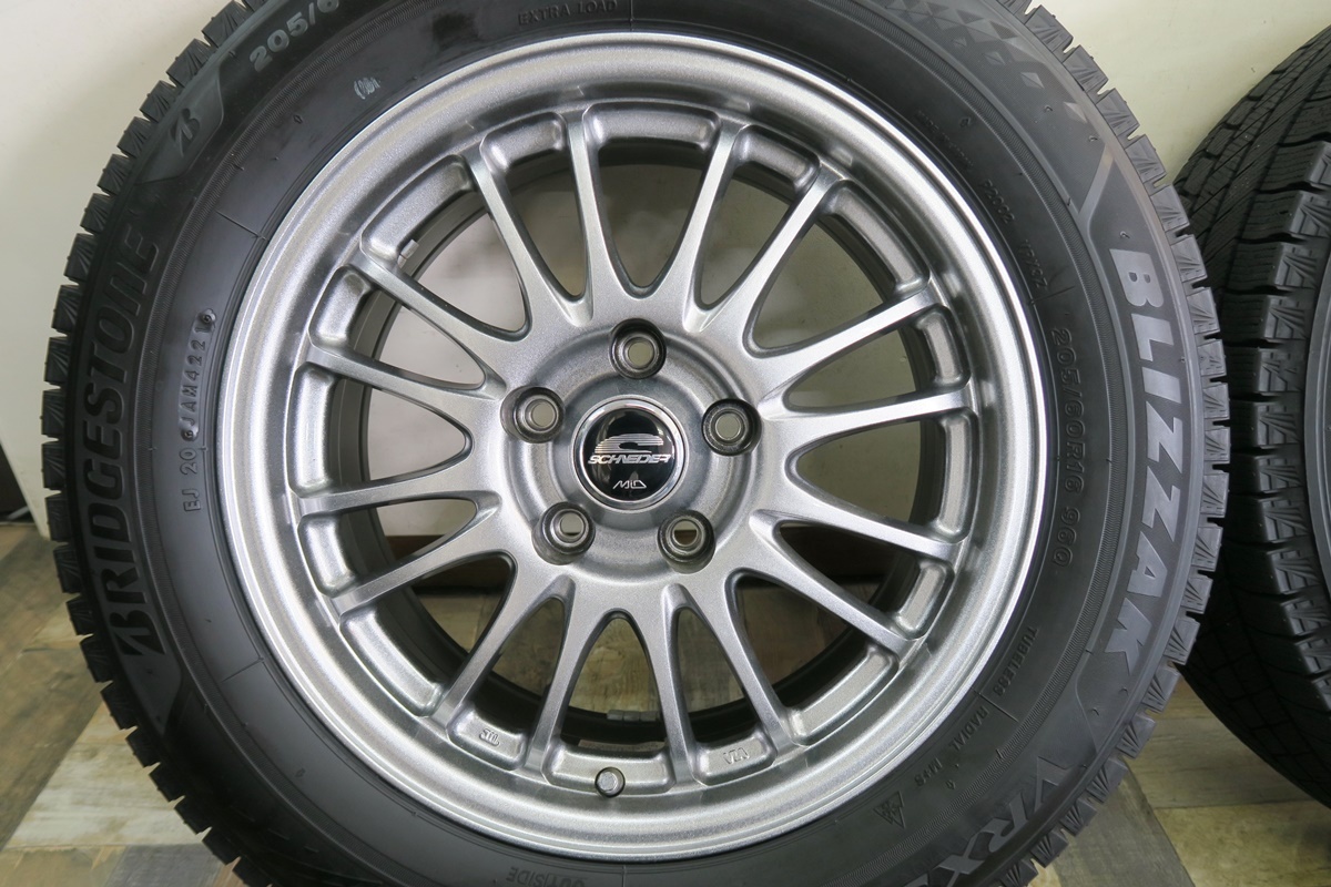 ★シュナイダー☆ブリザックVRX3 205/60R16☆6.5J 35 PCD114.3 5H☆超美品！★管理4173_画像2