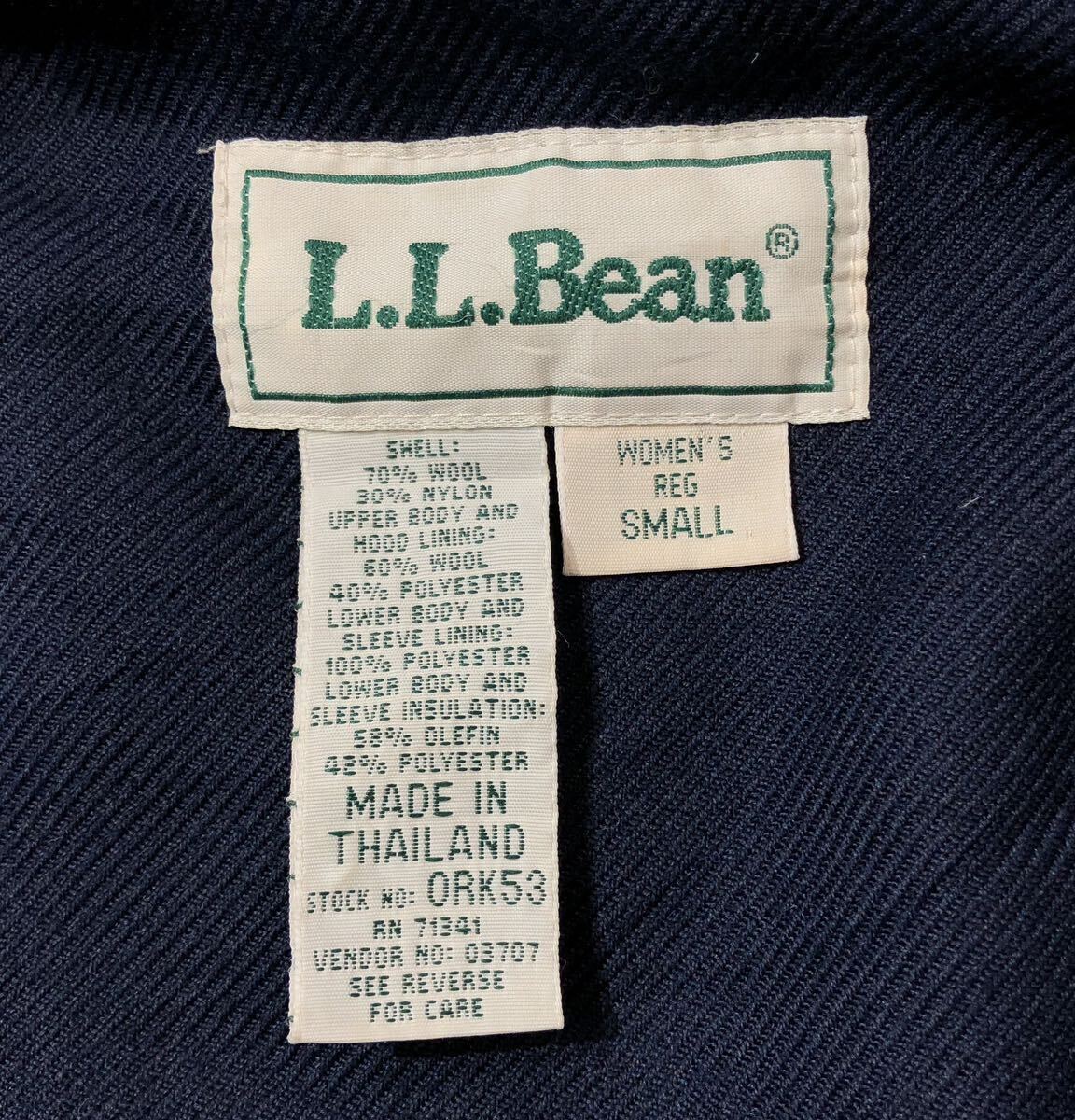 ● L.L.Bean エルエルビーン ● チェック柄 ウール ダッフルコート グレー系 S_画像5