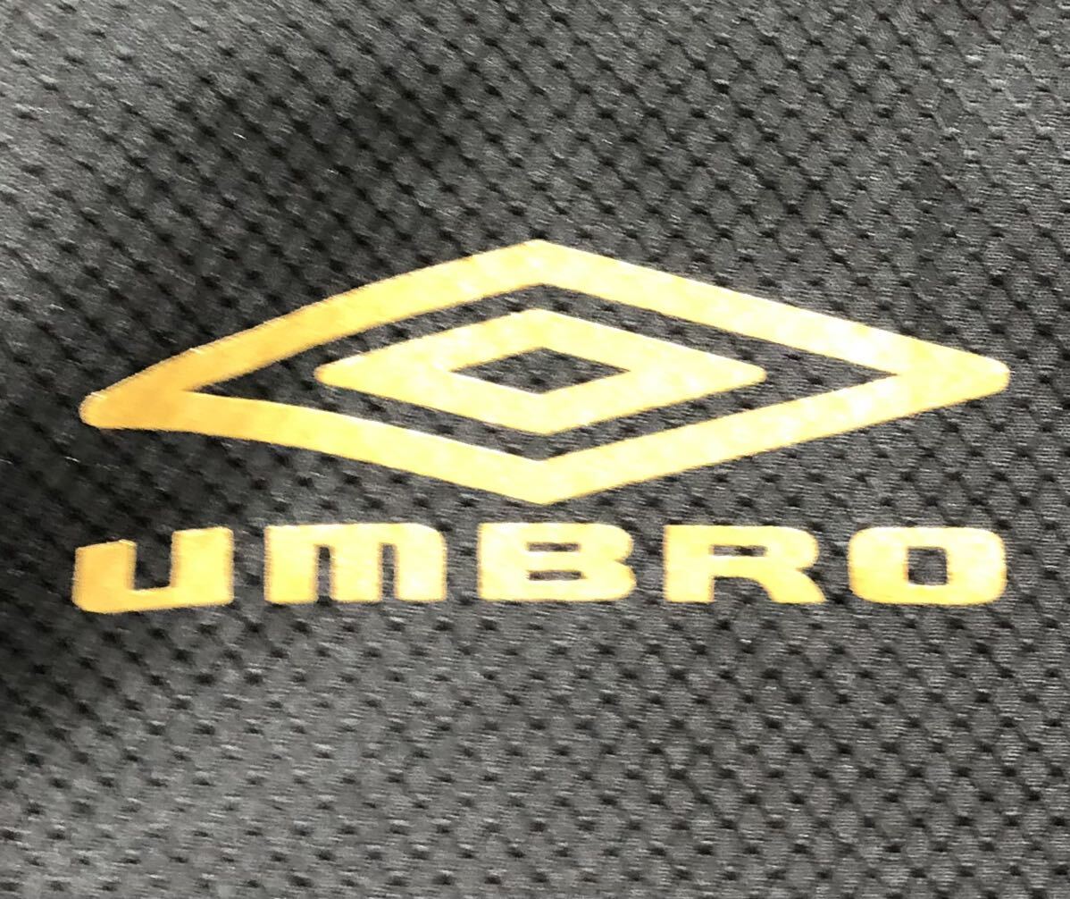■ UMBRO アンブロ ■ 黒金 ロゴ プリント シャカシャカ ジャケット パンツ 上下 セットアップ ブラック×ゴールド XOの画像8