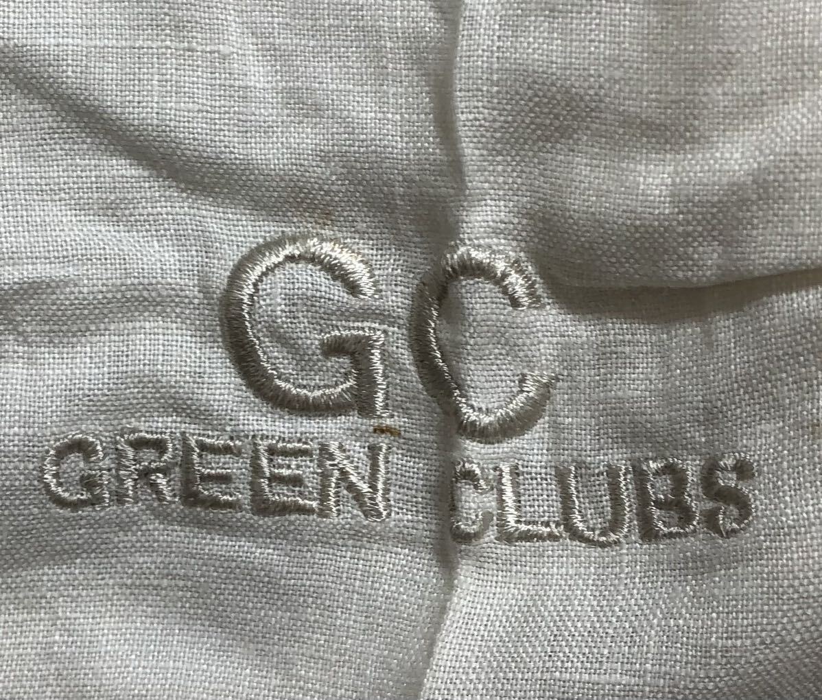 ■ GREEN CLUBS グリーンクラブ ■ ロゴ 刺繍 半袖 ボタン リネン シャツ ホワイト×グレー×ブラック 4_画像6